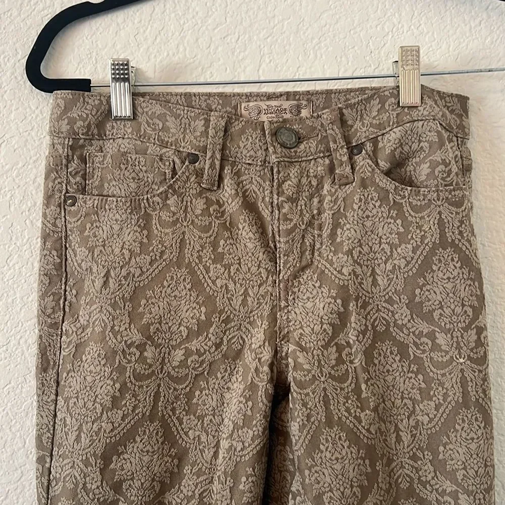 Vintage America Tan Patterned Skinny Jeans